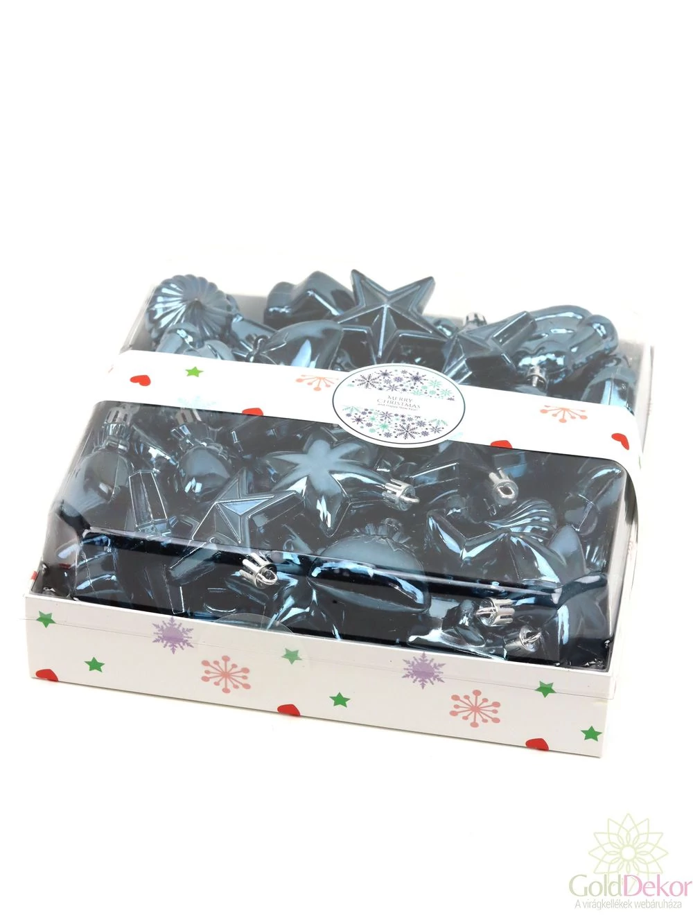 Karácsonyfa dísz szett B - Acél kék