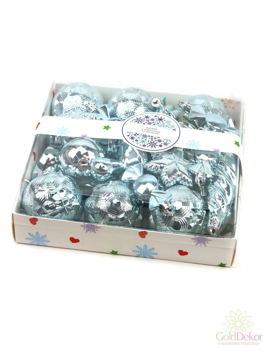 Karácsonyfa dísz szett A - Világos kék