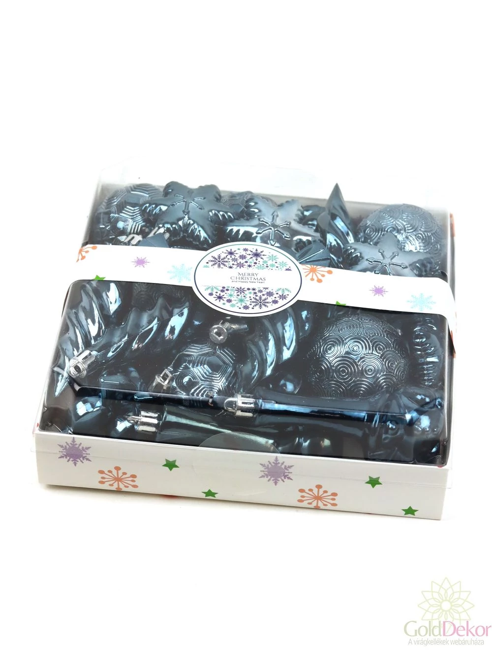 Karácsonyfa dísz szett A - Acél kék