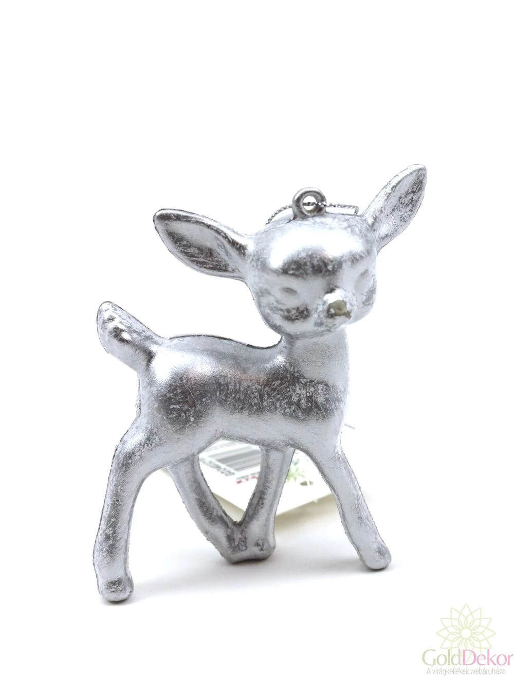 Metál műanyag szarvas - Antikolt ezüst gida