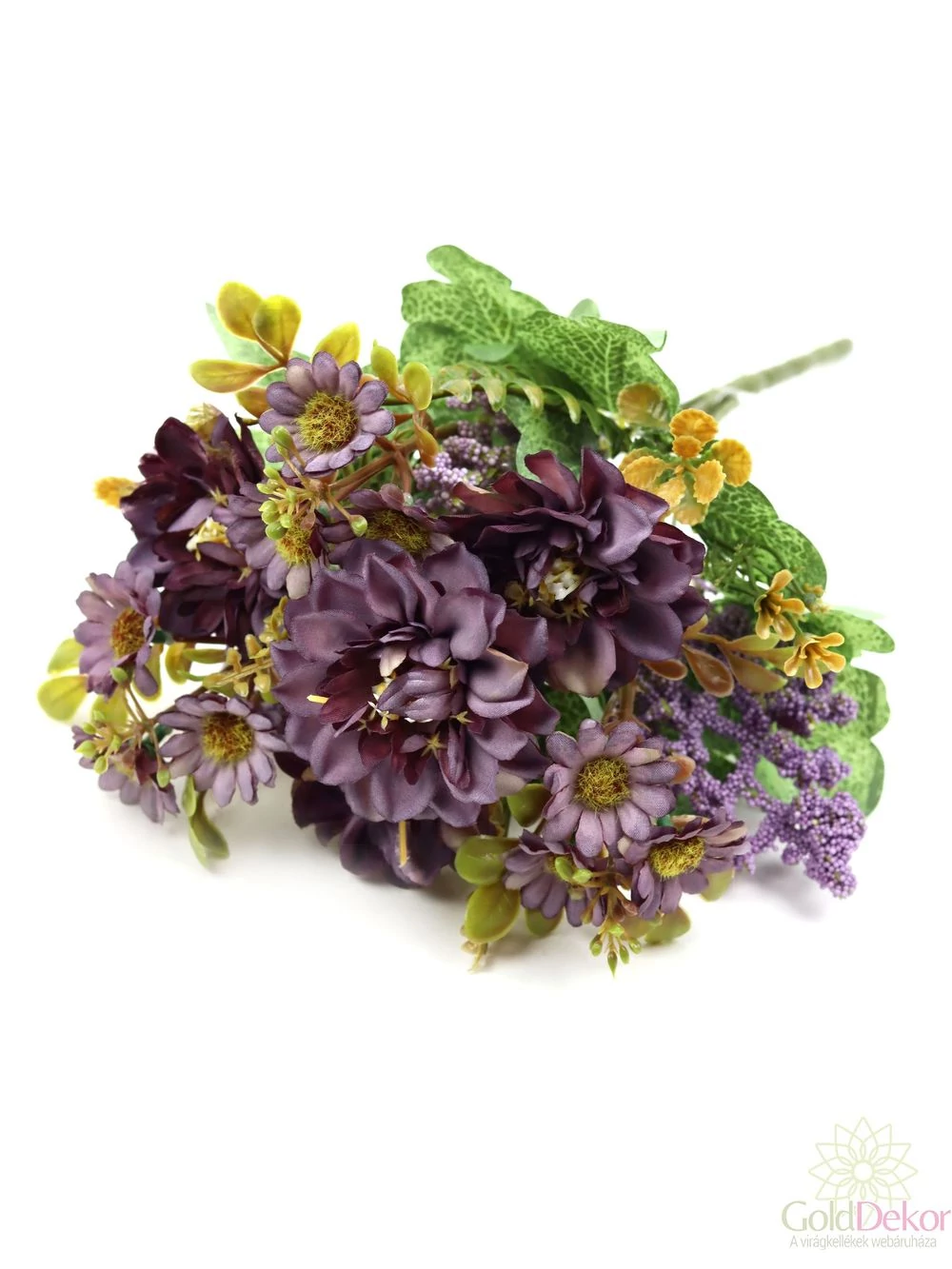 Dália csokor színes bogyós kiegészítővel - Lila