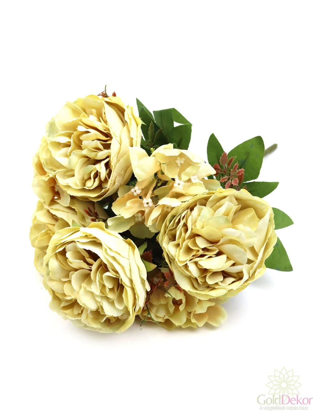 4 fejes peonia csokor hortenziával - Krém