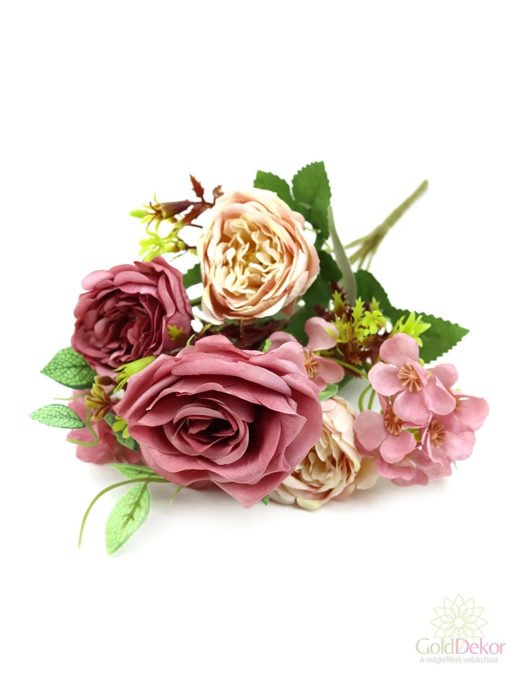 Rózsa csokor apró virággal - Mályva-rózsaszín