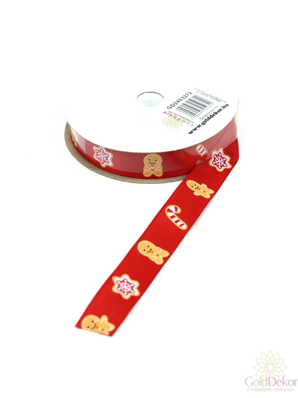 Mézike mintás karácsonyi ripsz szalag