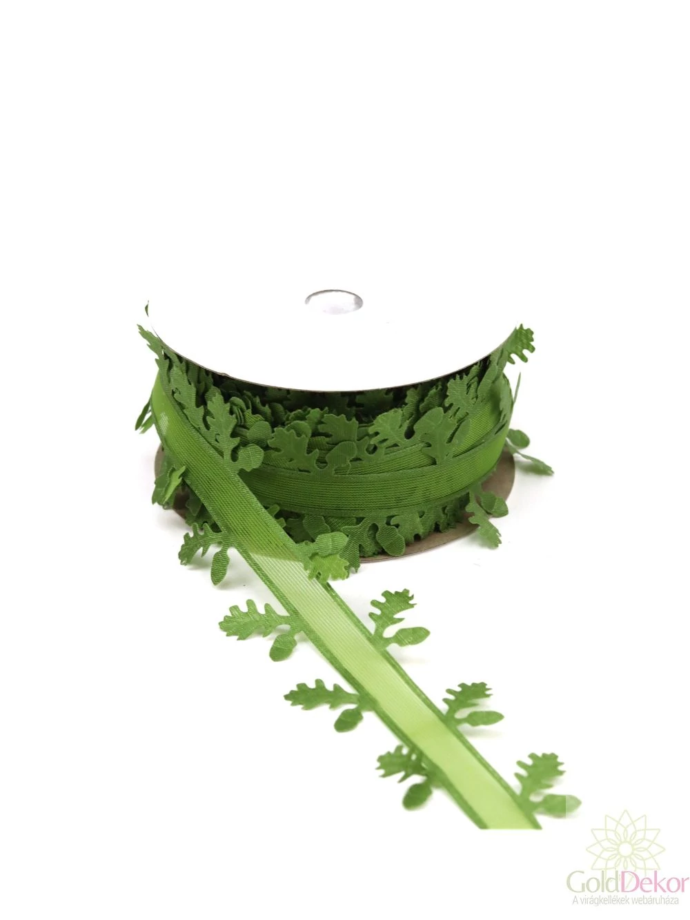 Makk mintás őszi szalag - Zöld