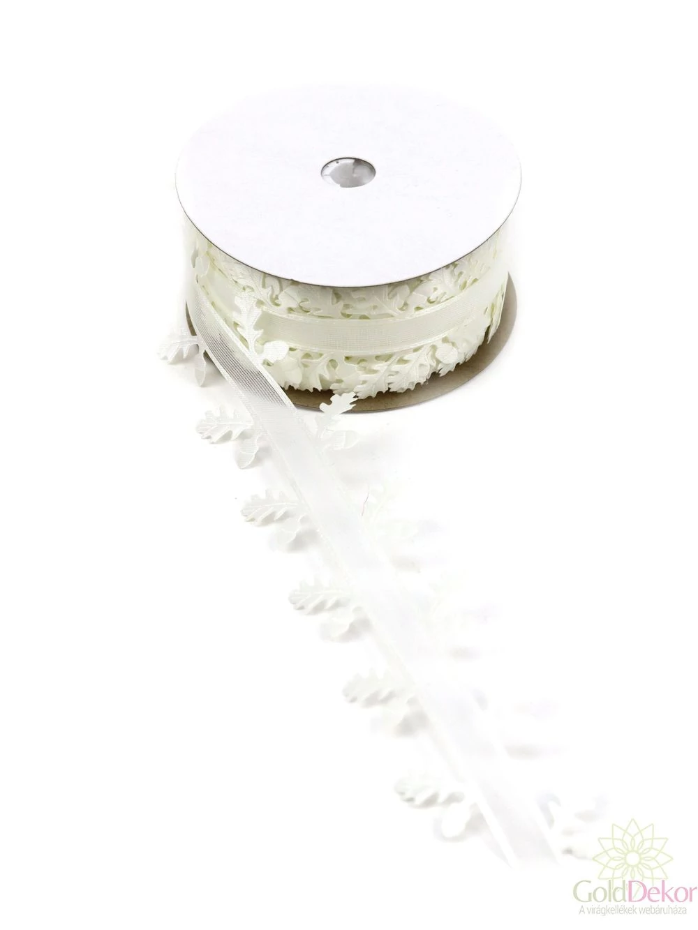 Makk mintás őszi szalag - Fehér