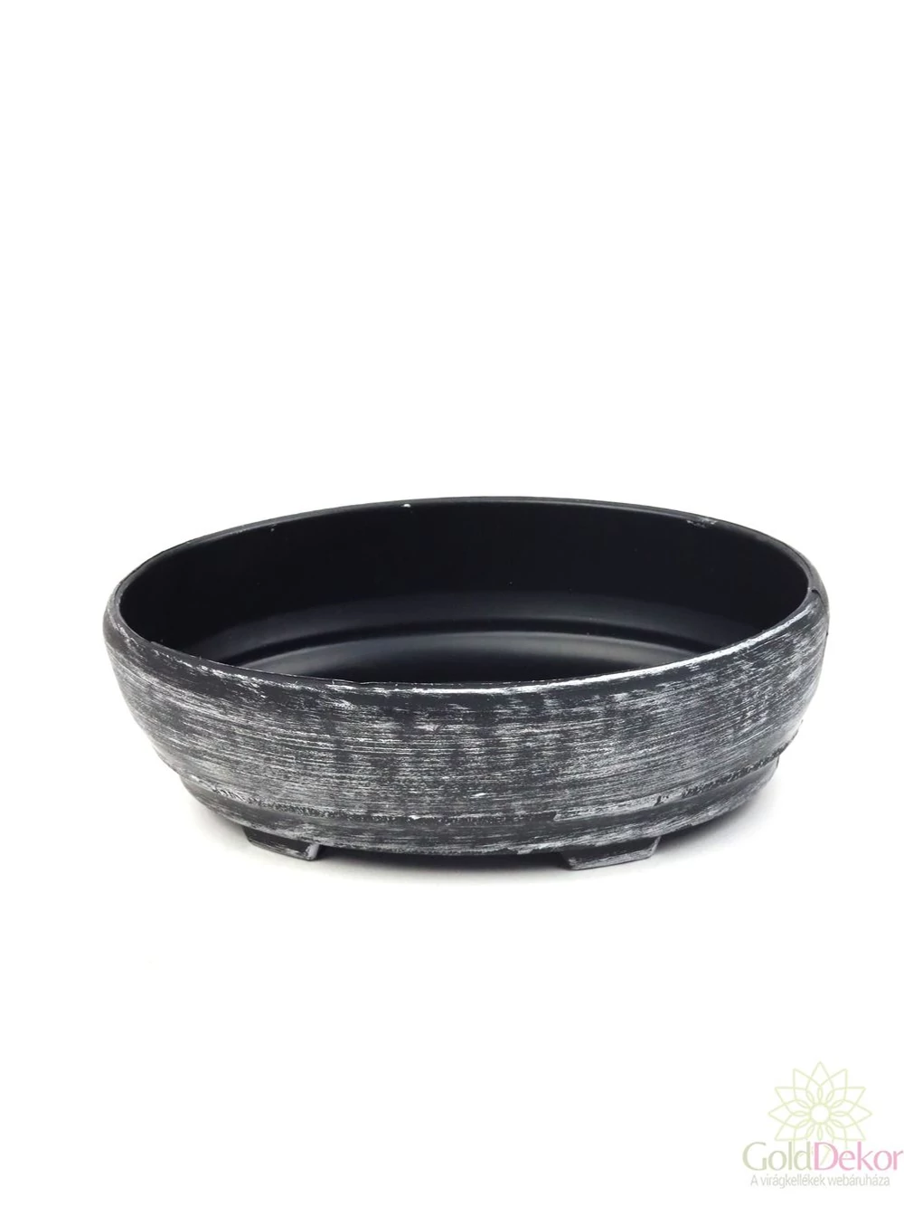 Metál színű műanyag tál ovál - Ezüst