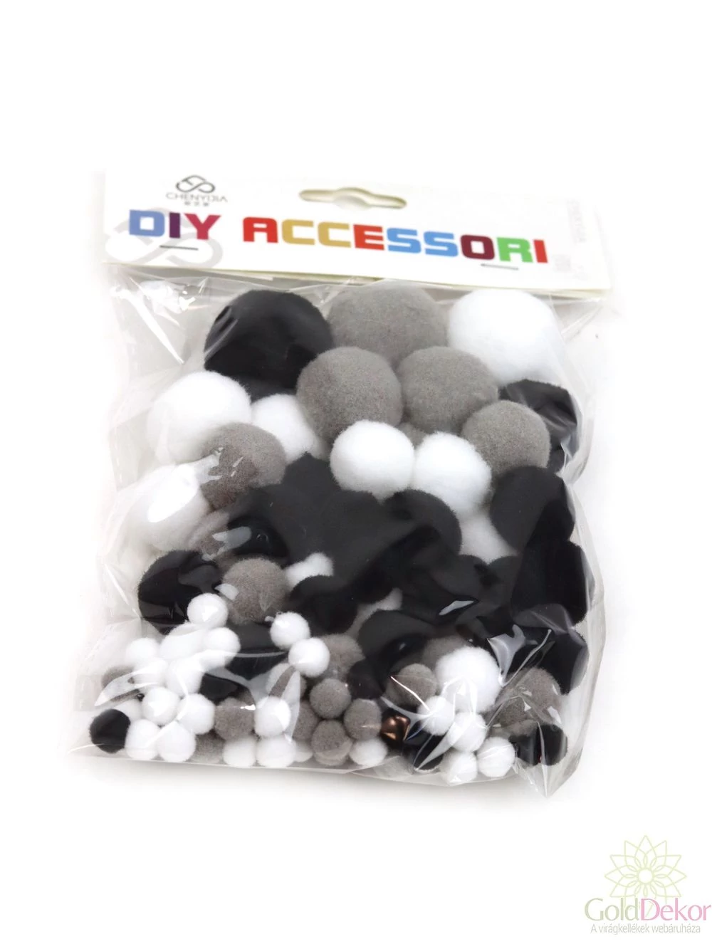 Textil golyó mix - Fekete