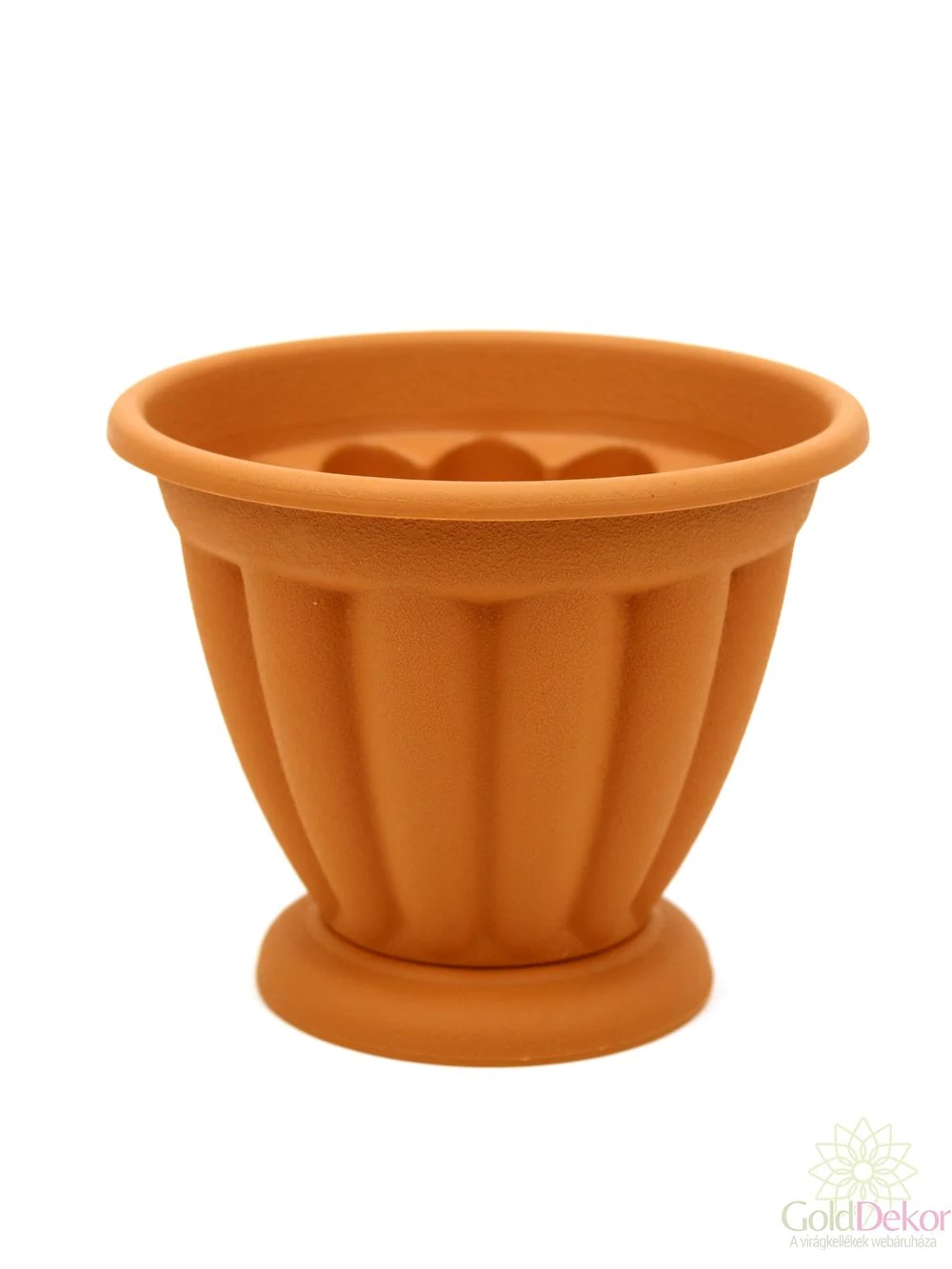 Műanyag talpas terracotta kaspó 13 cm