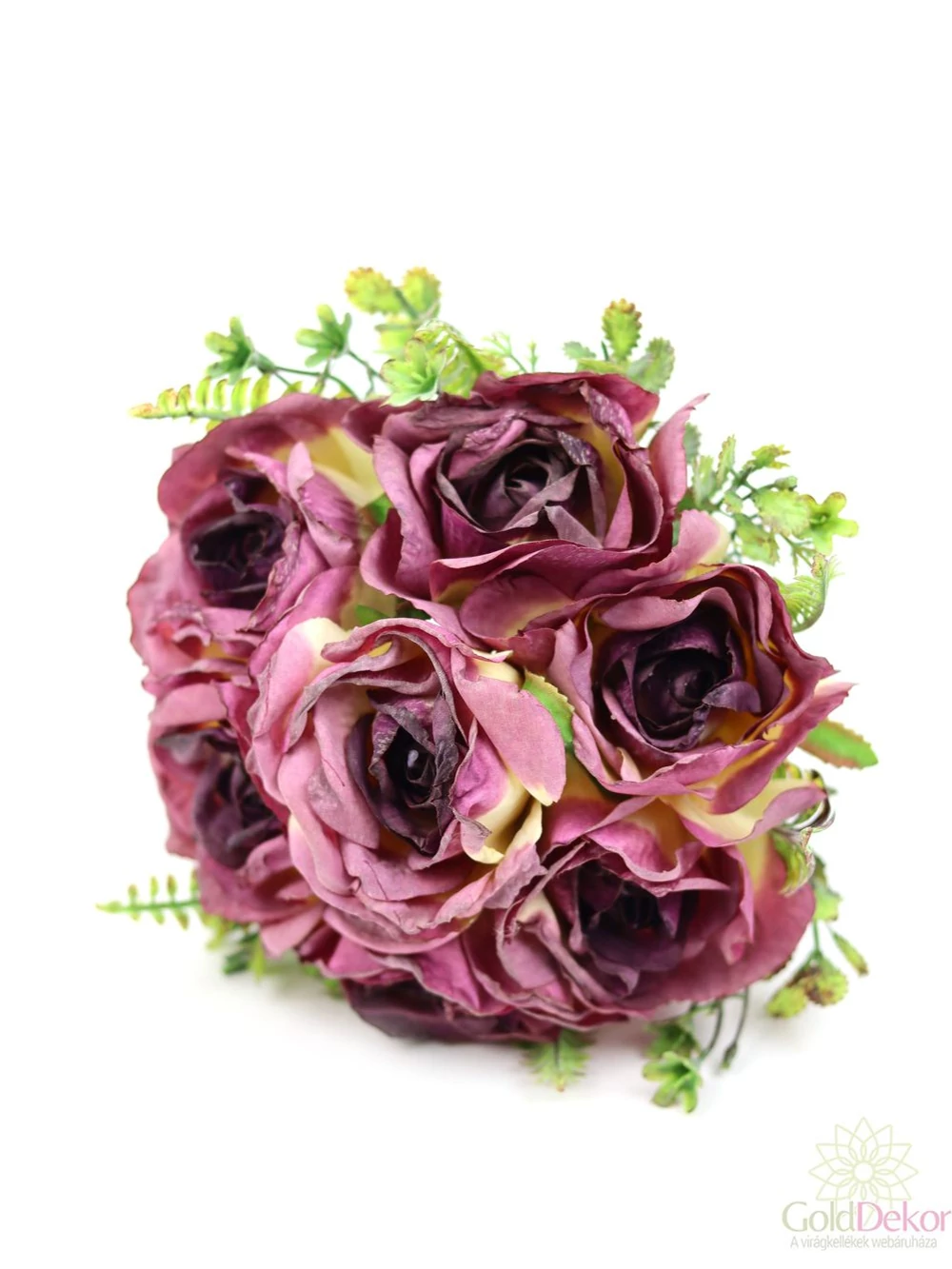 Szárított hatású dekor rózsa csokor - Mályva