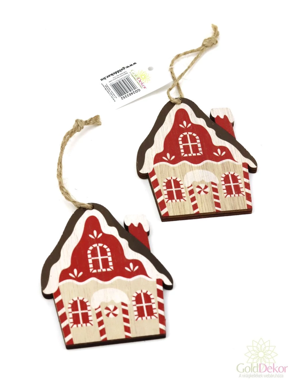 Piros-natúr fa ház szett*2 - A