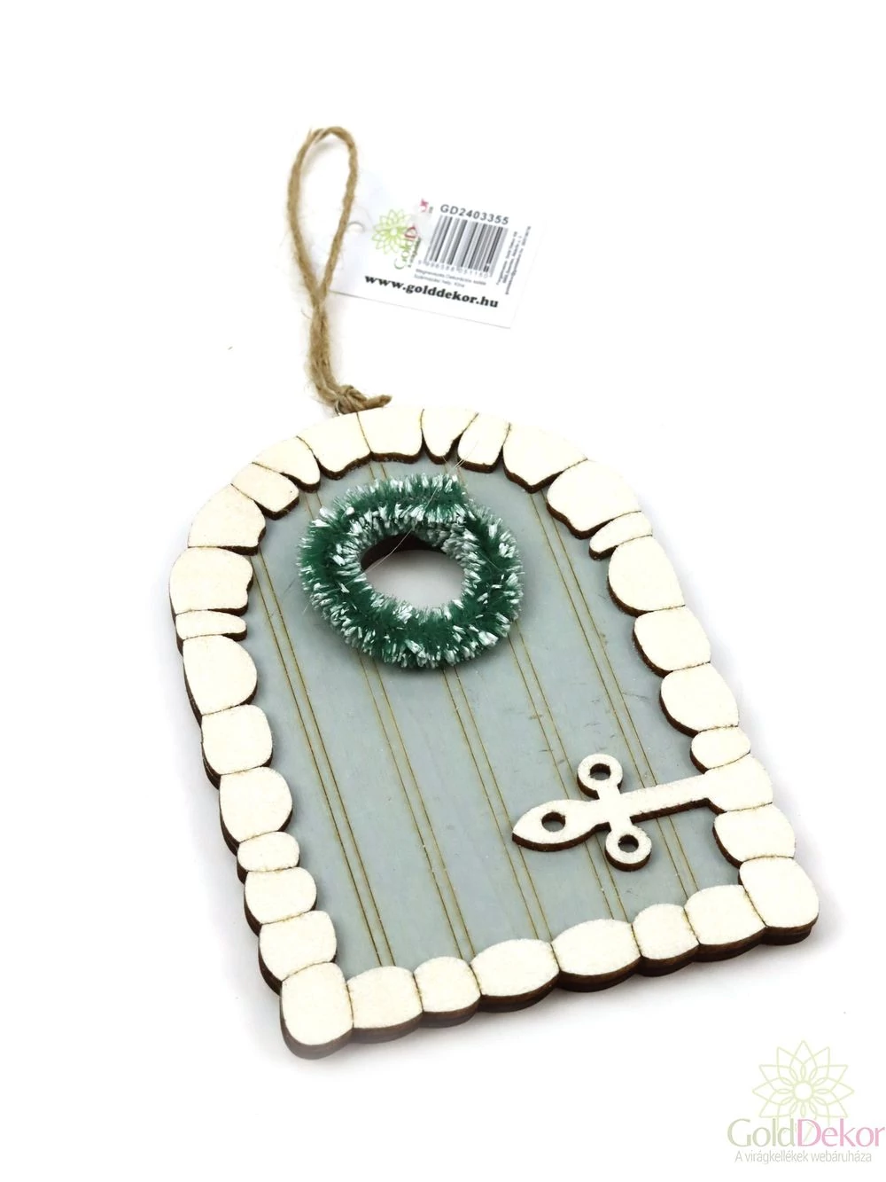 Fa ajtó koszorúval - Nagy