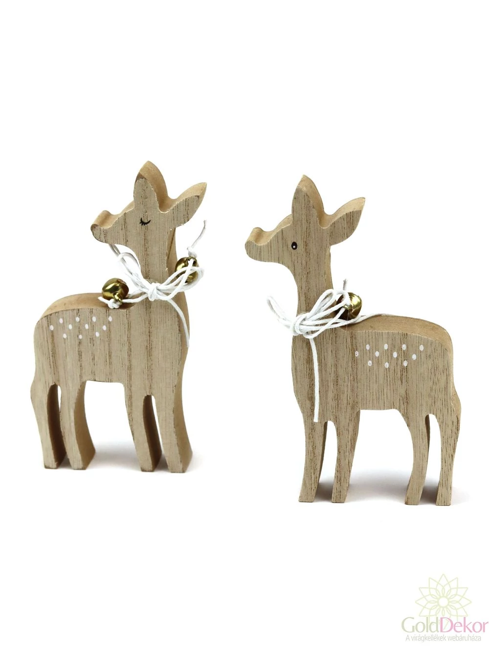 Fa őzike figura csengővel 