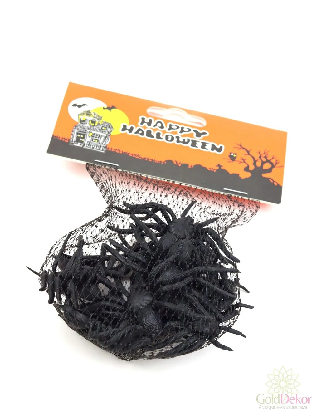 Halloween dekoráció -Zsákos pók