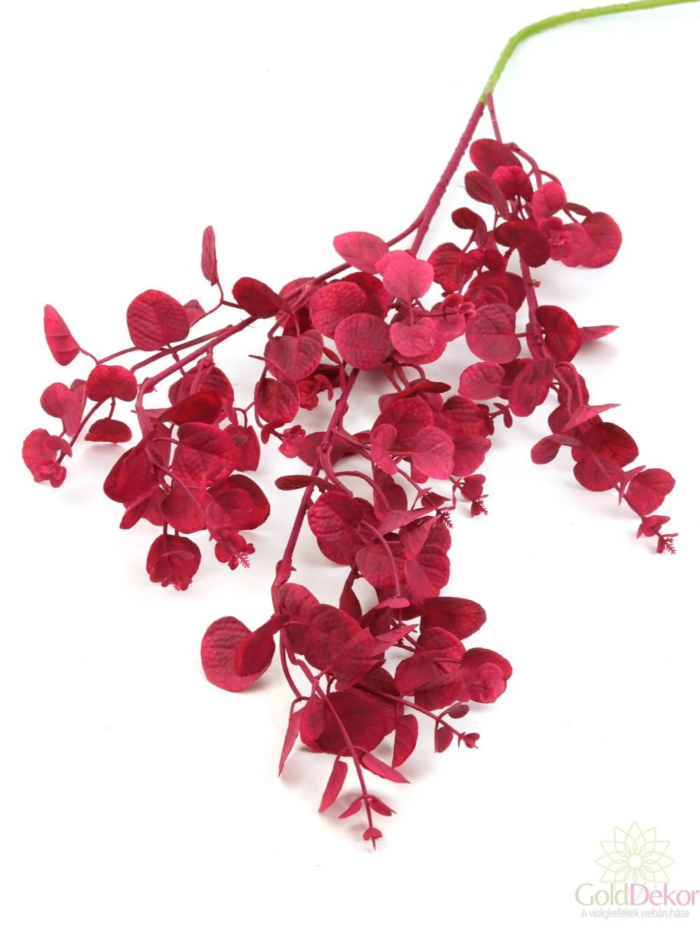 Leveles műzöld dekor ág 95 cm - Pink