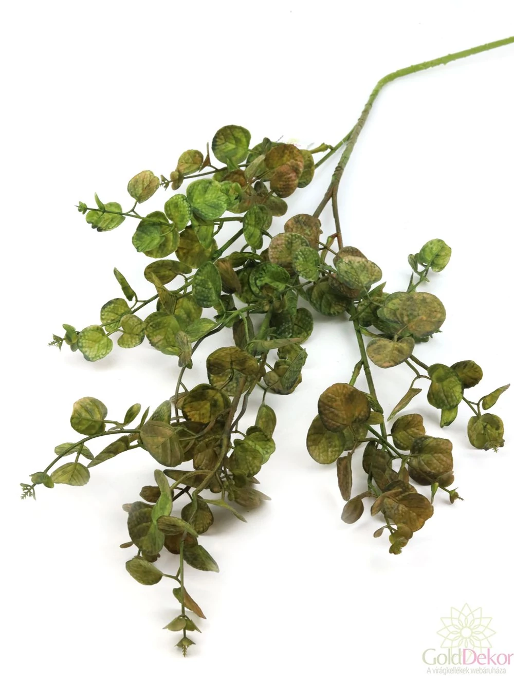 Leveles műzöld dekor ág 95 cm - Antik zöld