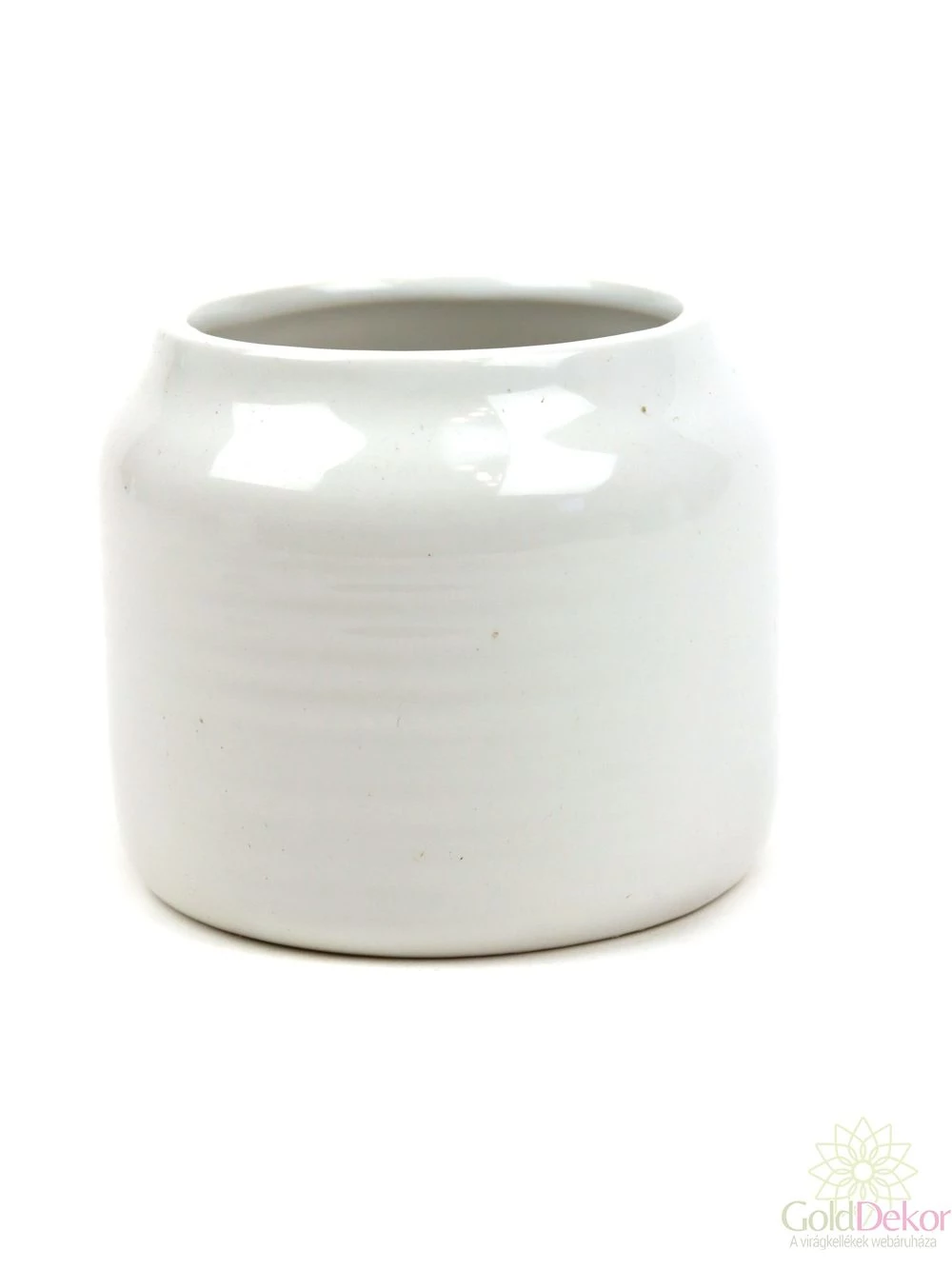 Szűkített szájú henger kaspó - Fehér
