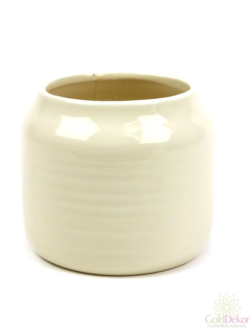 Szűkített szájú henger kaspó - Krém