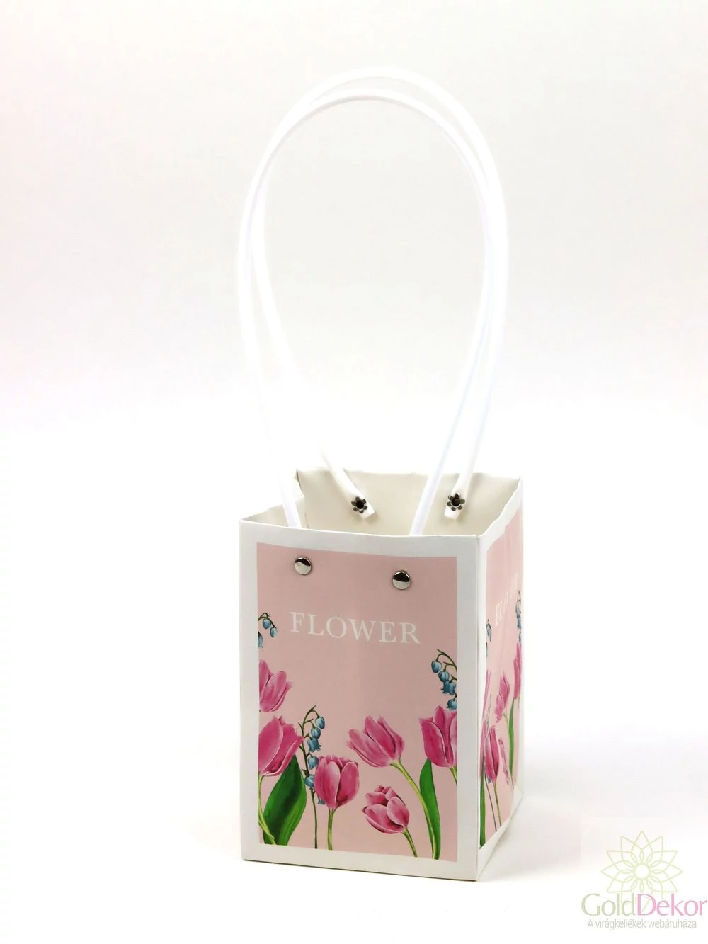 Tulipán mintás virág tasak - Rózsaszín Tulipán mintás virág tasak - Rózsaszín