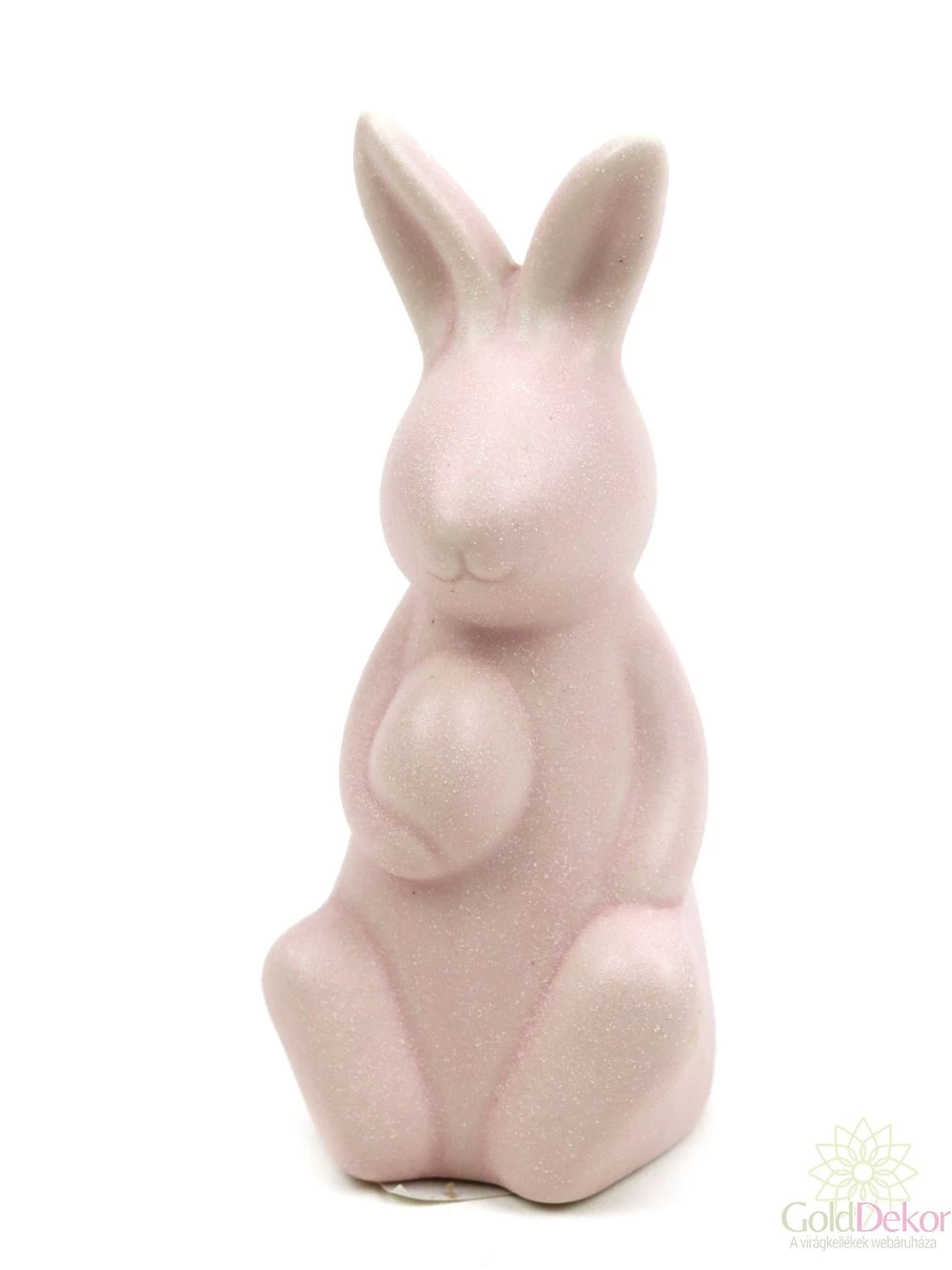 Kerámia matt nyuszi 12,5 cm tojással - Rózsaszín Kerámia matt nyuszi 12,5 cm tojással - Rózsaszín