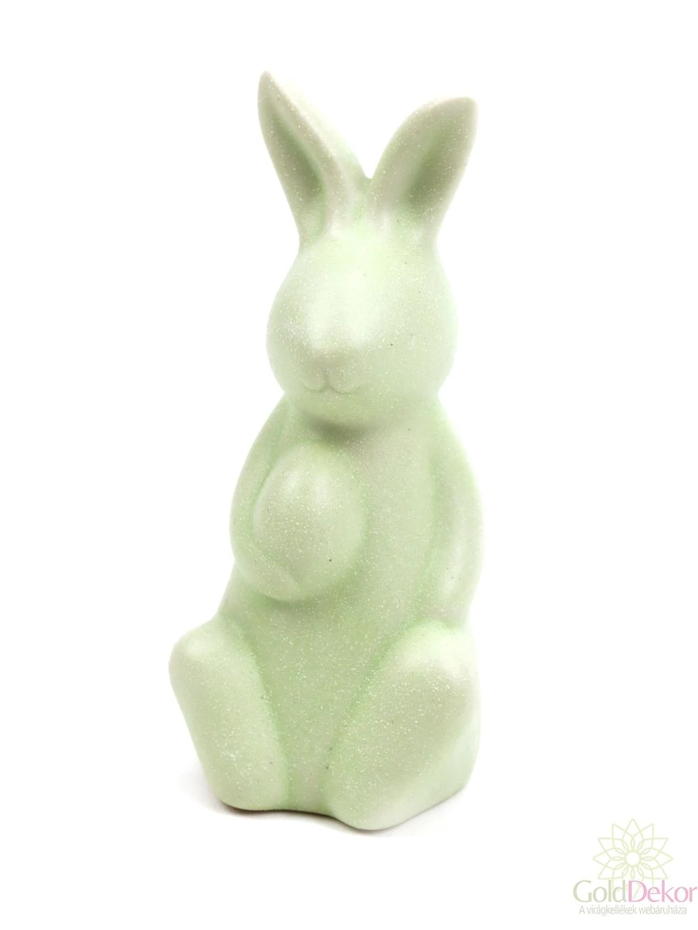 Kerámia matt nyuszi 12,5 cm tojással - Zöld Kerámia matt nyuszi 12,5 cm tojással - Zöld