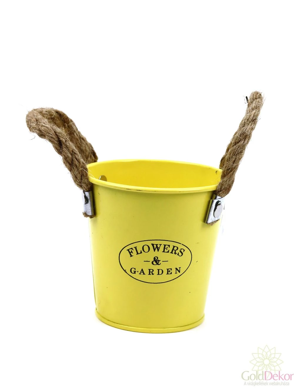 Kötél füles bádog vödör Flowers Garden 10 cm - Sárga