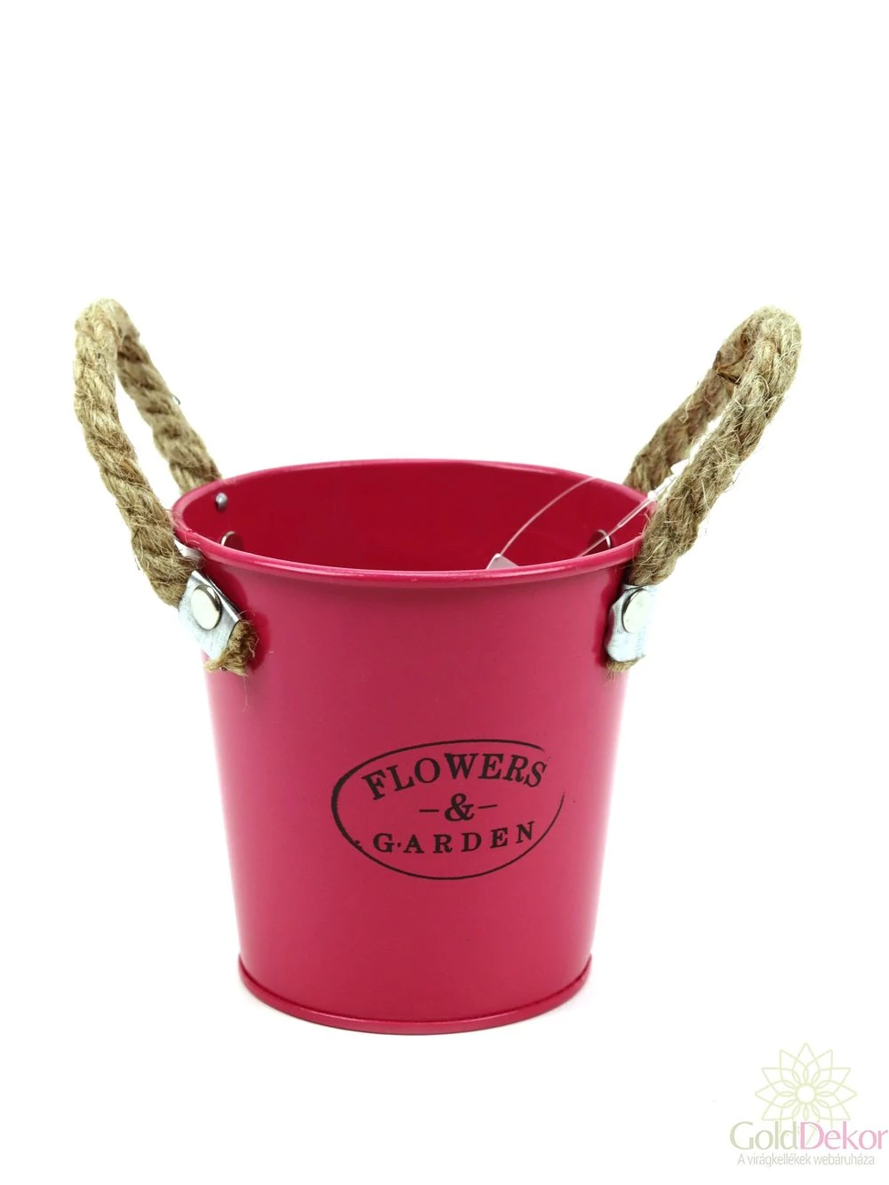 Kötél füles bádog vödör Flowers Garden 10 cm  - Pink