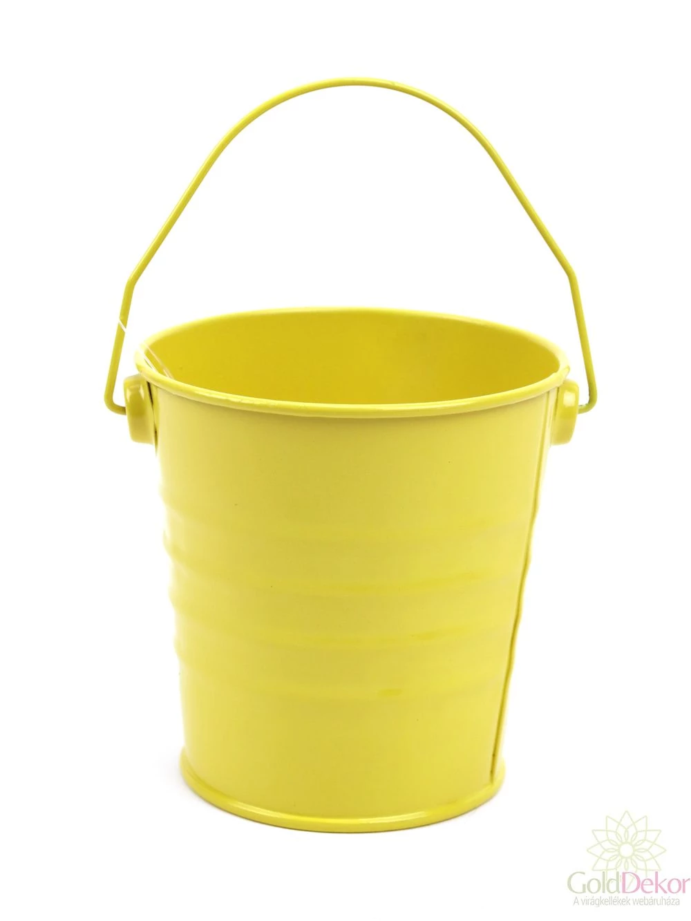 Színes bádog vödör 10 cm - Sárga