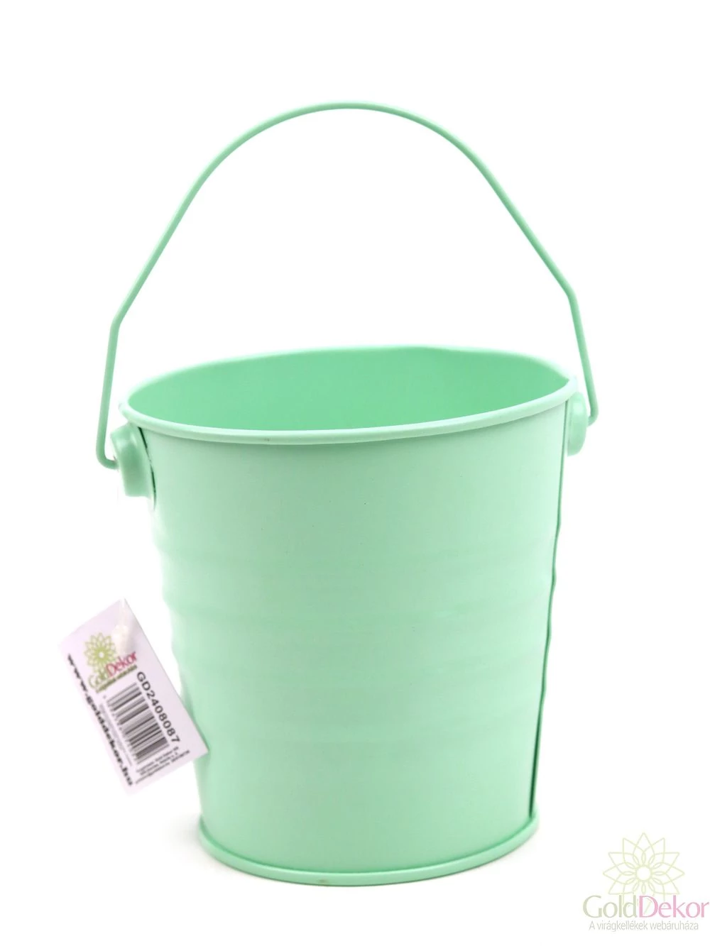 Színes bádog vödör 10 cm - Világos zöld