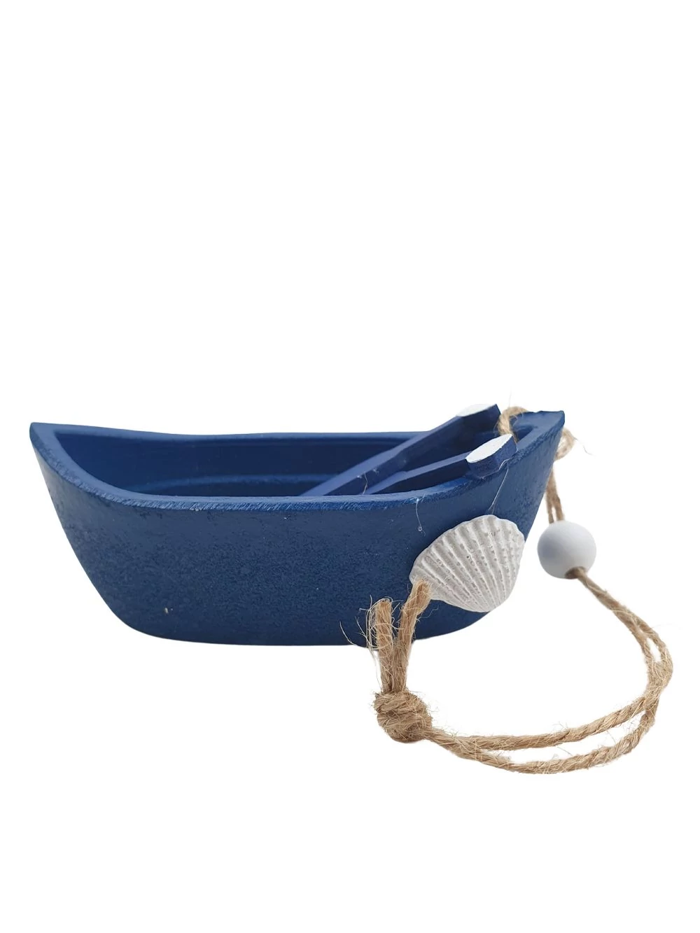 Fa hajó kagylóval - Sötét kék Fa hajó kagylóval - Sötét kék