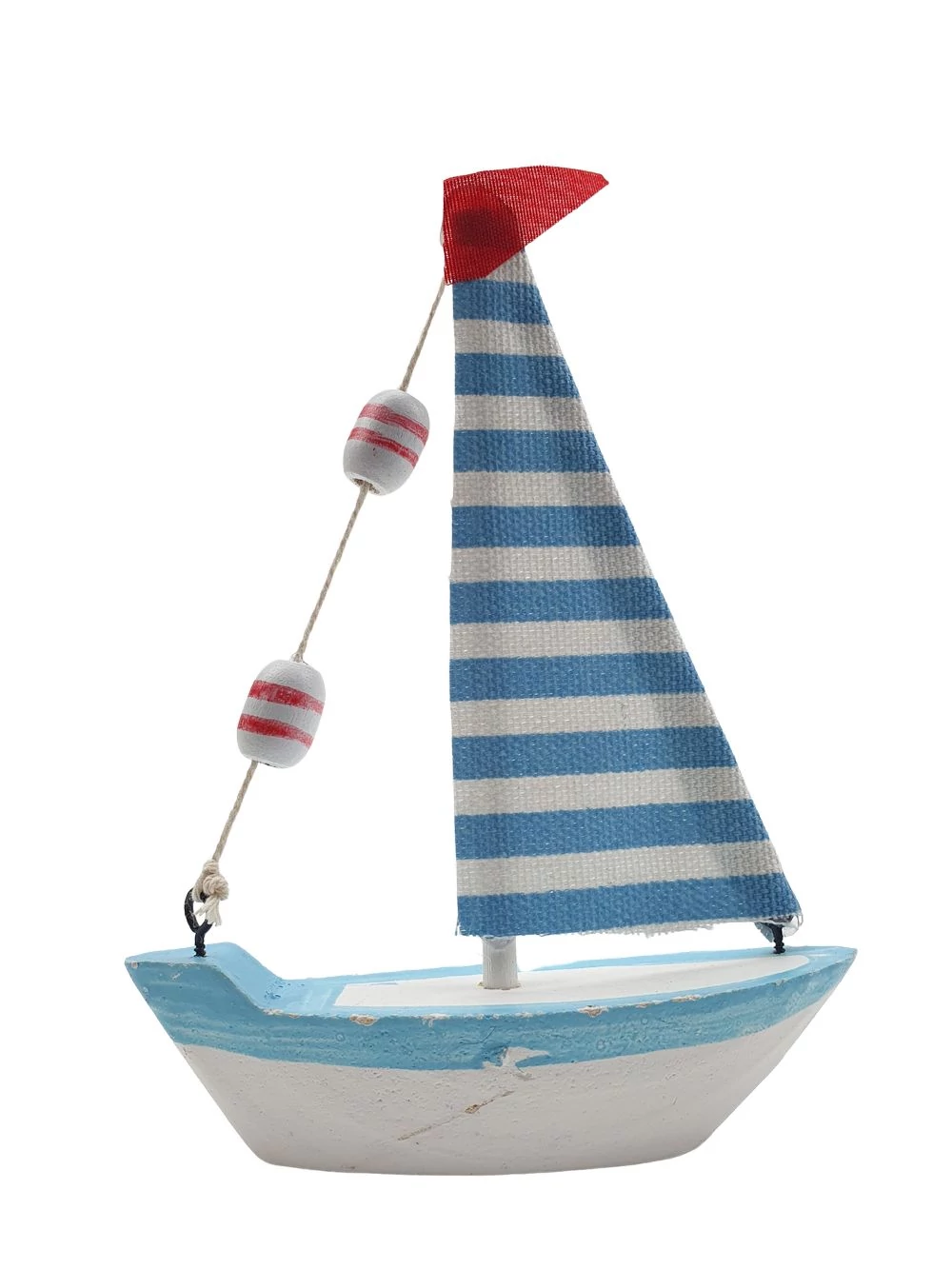 Fa hajó csíkos vitorlával - Kék csíkos