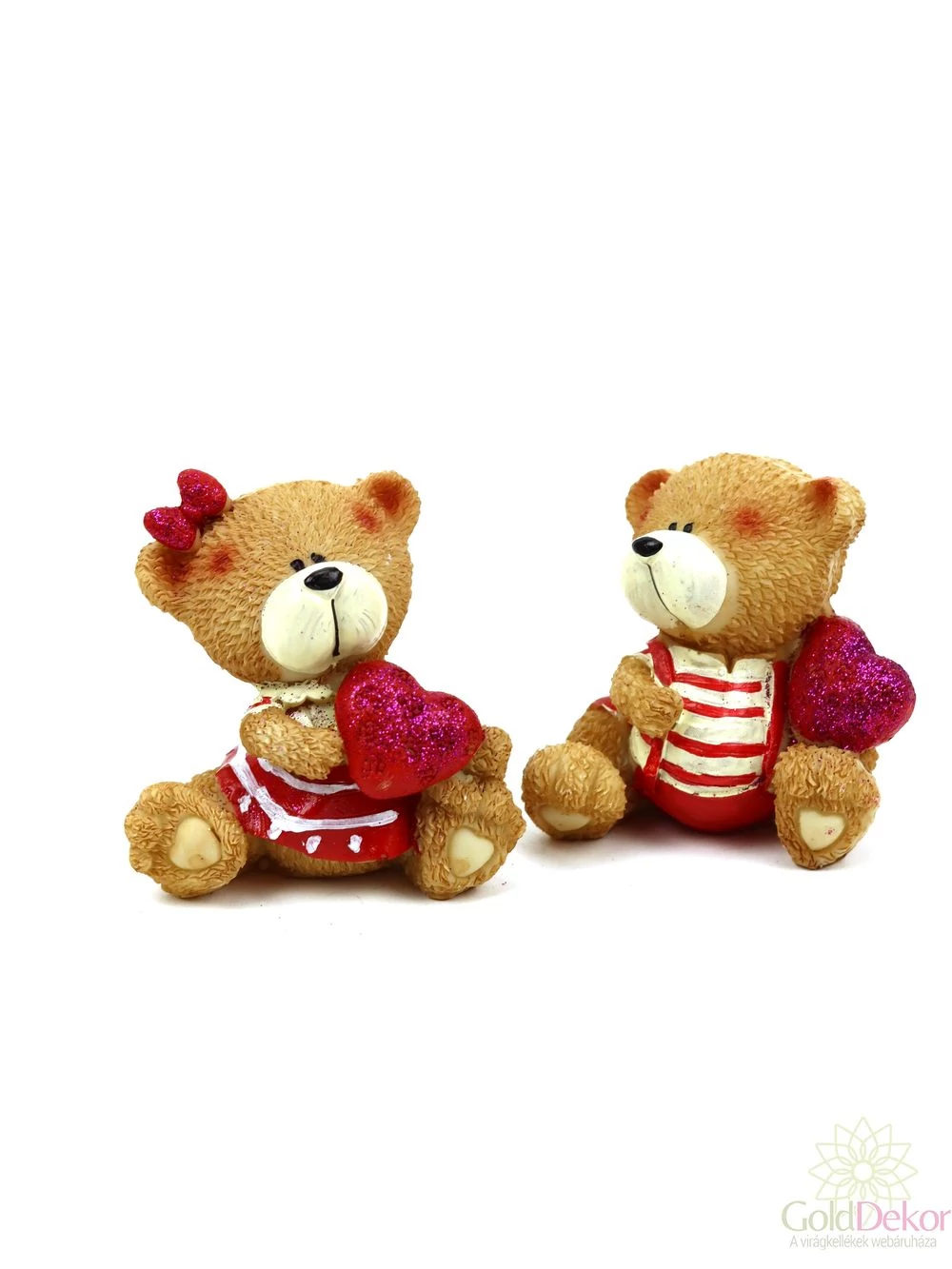 Piros-fehér ruhás maci figura Piros-fehér ruhás maci figura