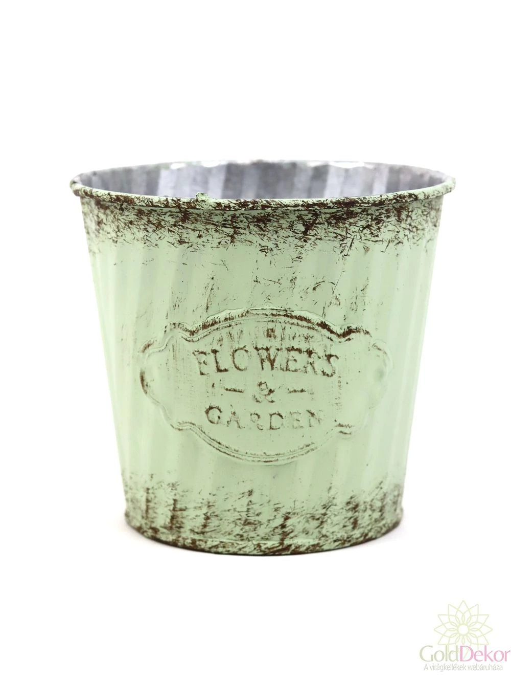 Koptatott bádog kaspó FLOWERS&amp;GARDEN - Zöld