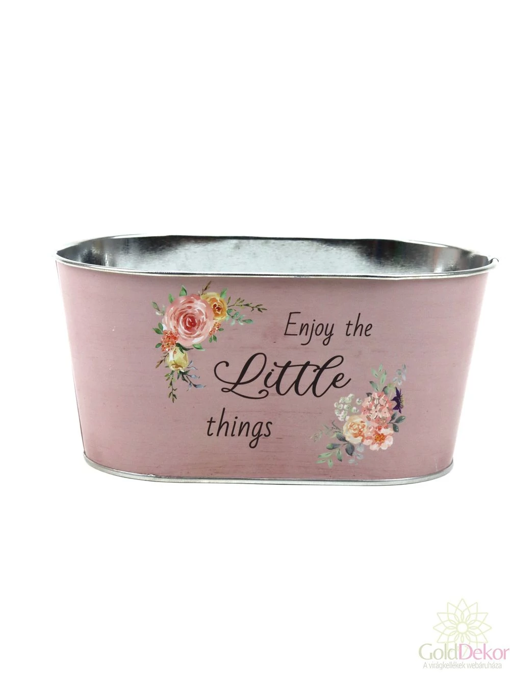 Mintás bádog ovál kaspó - 153