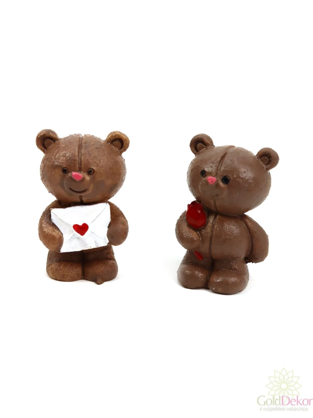 Barna maci figura rózsával 4 cm Barna maci figura rózsával 4 cm