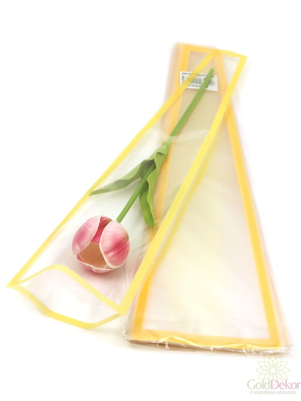 Szálas virág tasak - Színes keretes barack