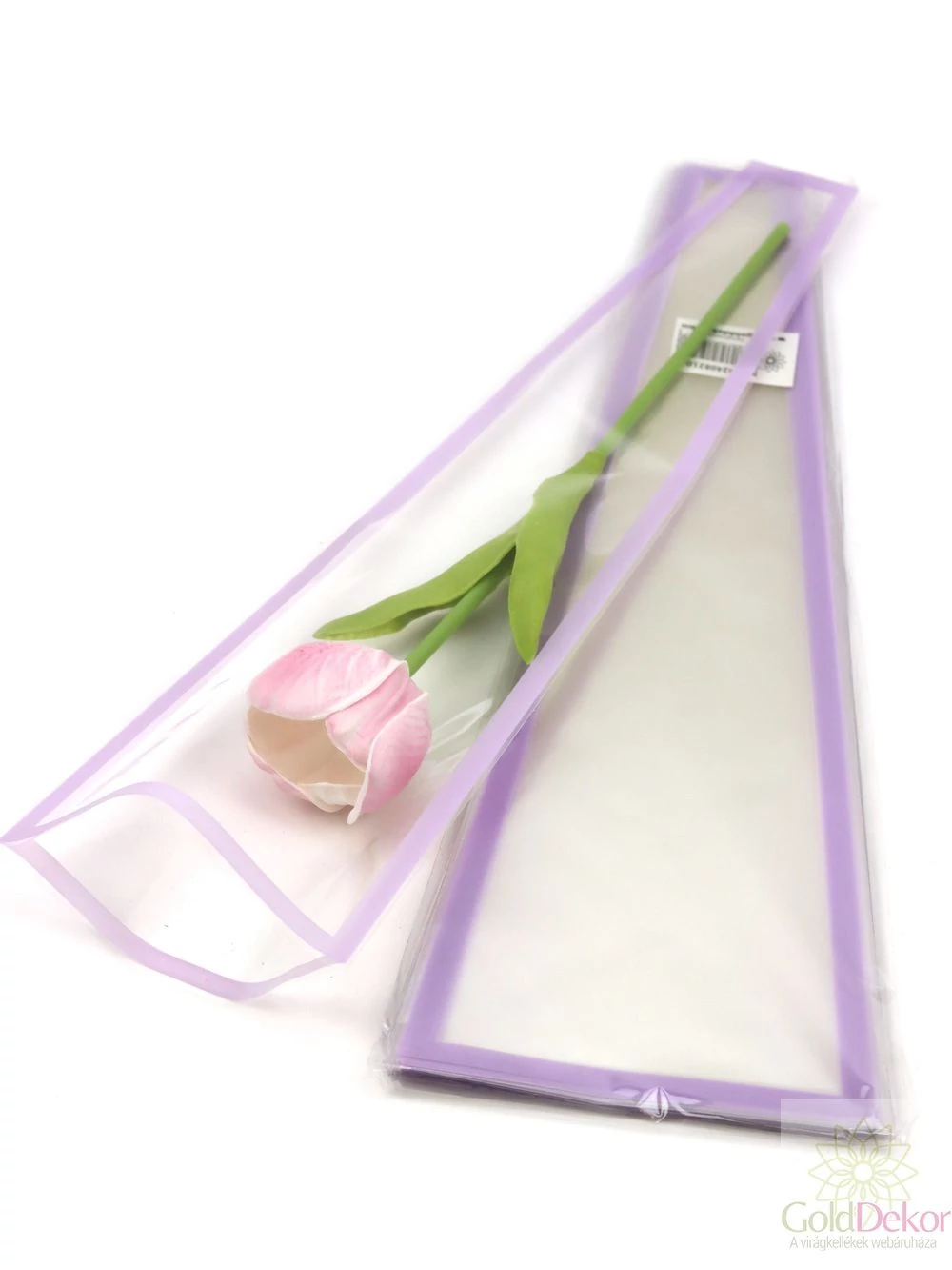 Szálas virág tasak - Színes keretes lila