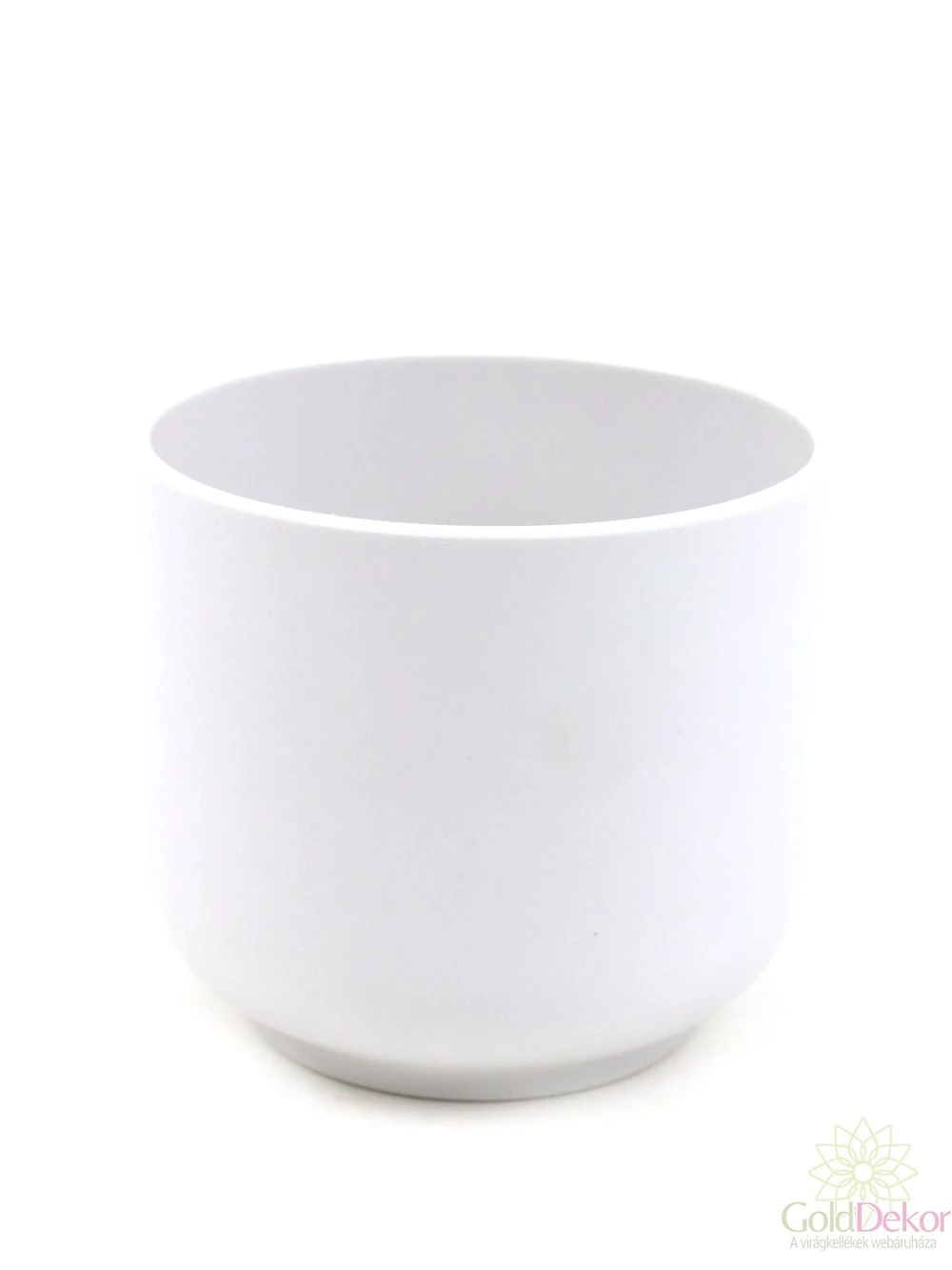 Sima falú műanyag kaspó - Fehér