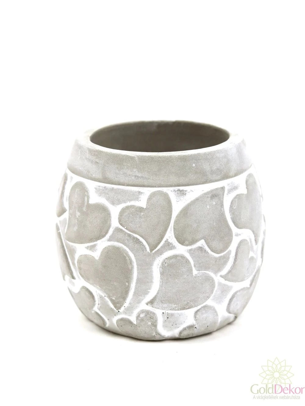 Szív mintás cement kaspó