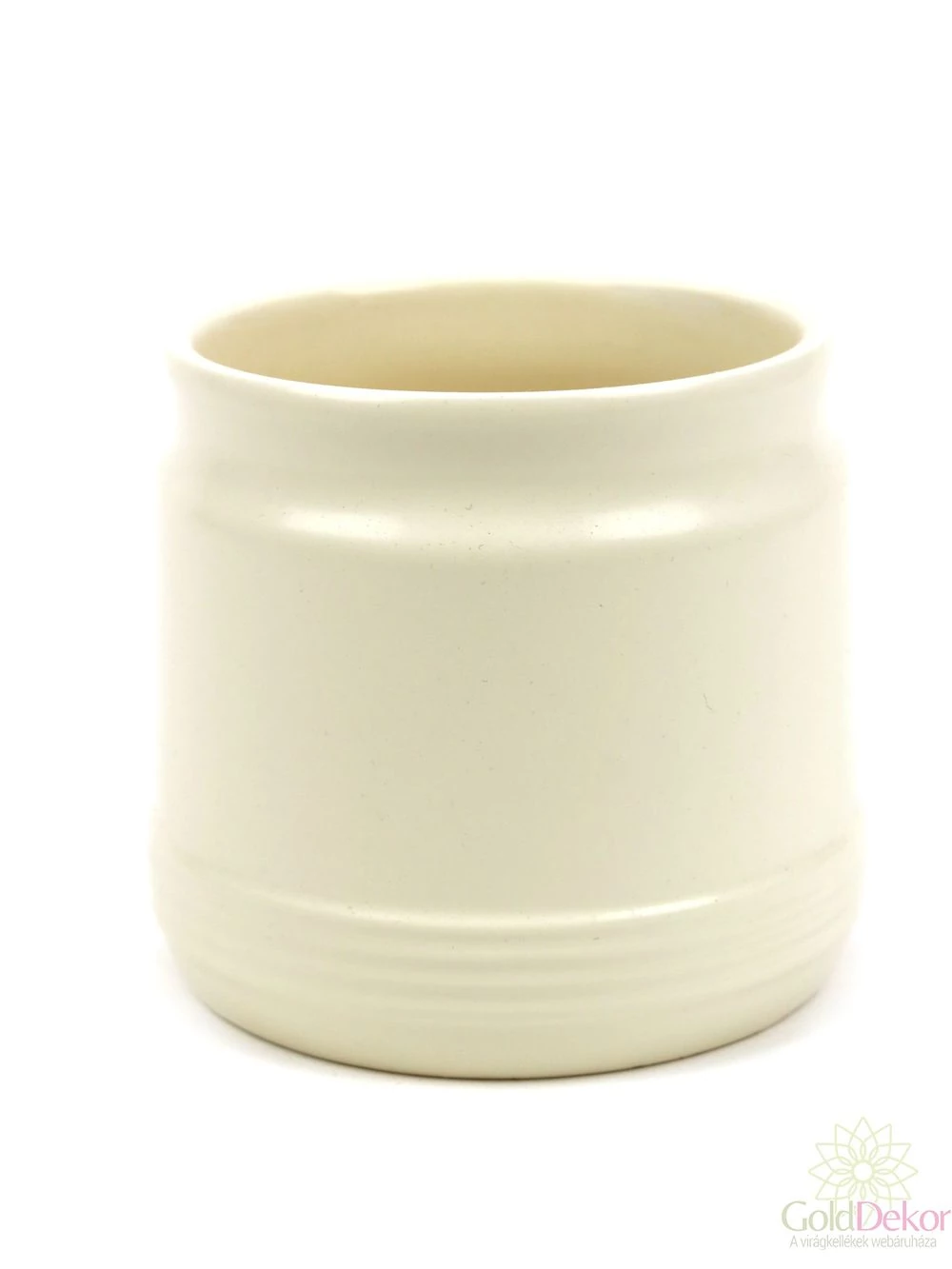 Csíkos aljú henger kaspó - Krém