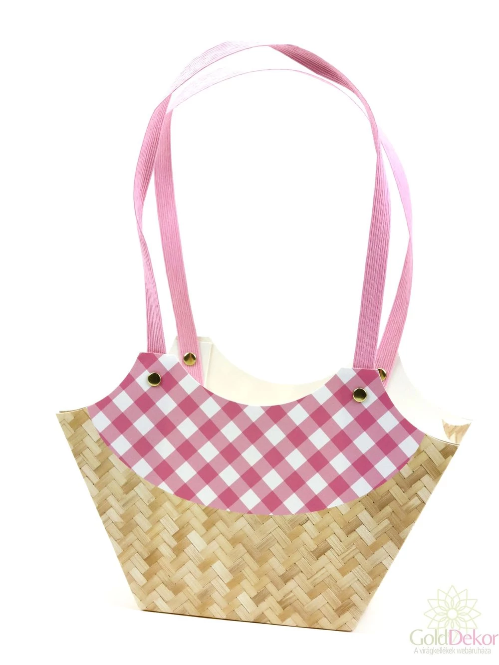 Rattan mintás virág tasak - Rózsaszín Rattan mintás virág tasak - Rózsaszín