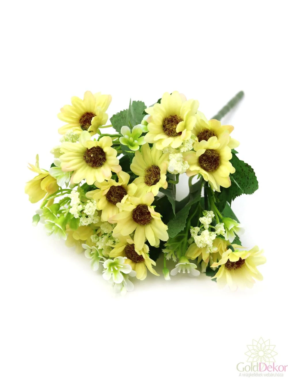 Vegyes színű margaréta csokor  - Sárga
