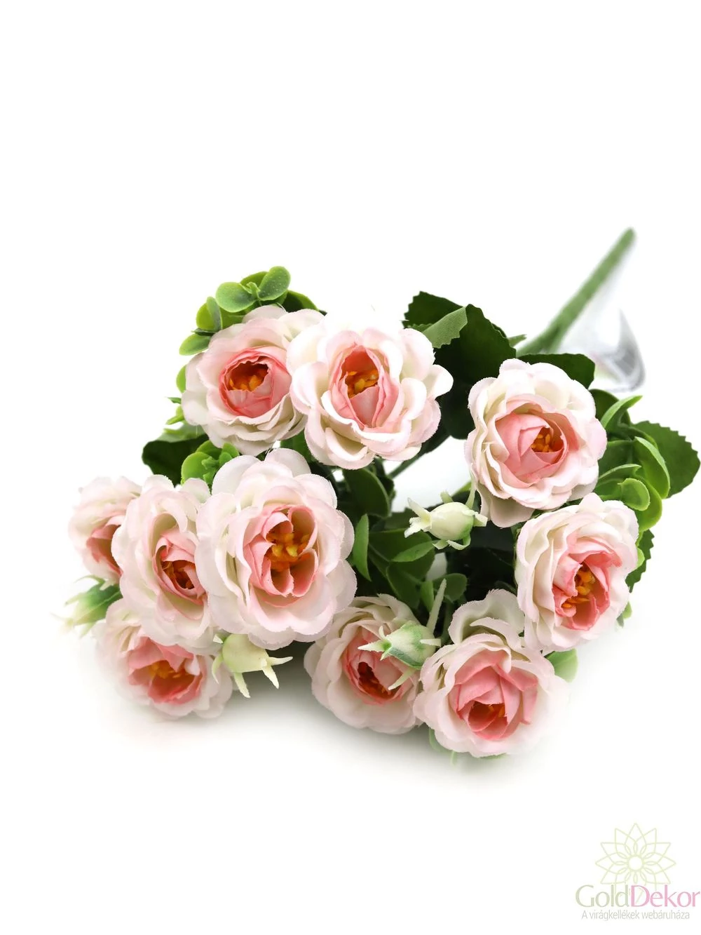 Fodros szirmú rósza csokor 10 fejes - Rózsaszín