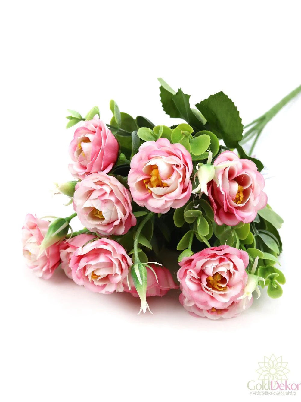 Fodros szirmú rósza csokor 10 fejes - Pink