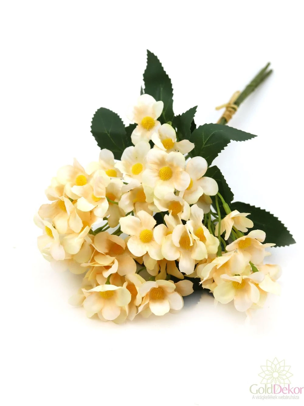 Apró virágos kötegelt dekor csokor - Halvány barack