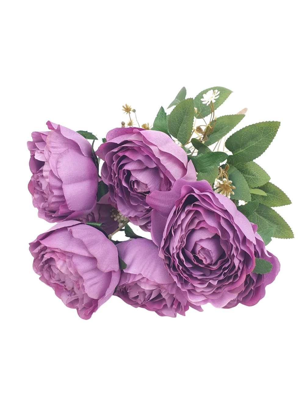 7 fejes peonia csokor műzölddel - Lila