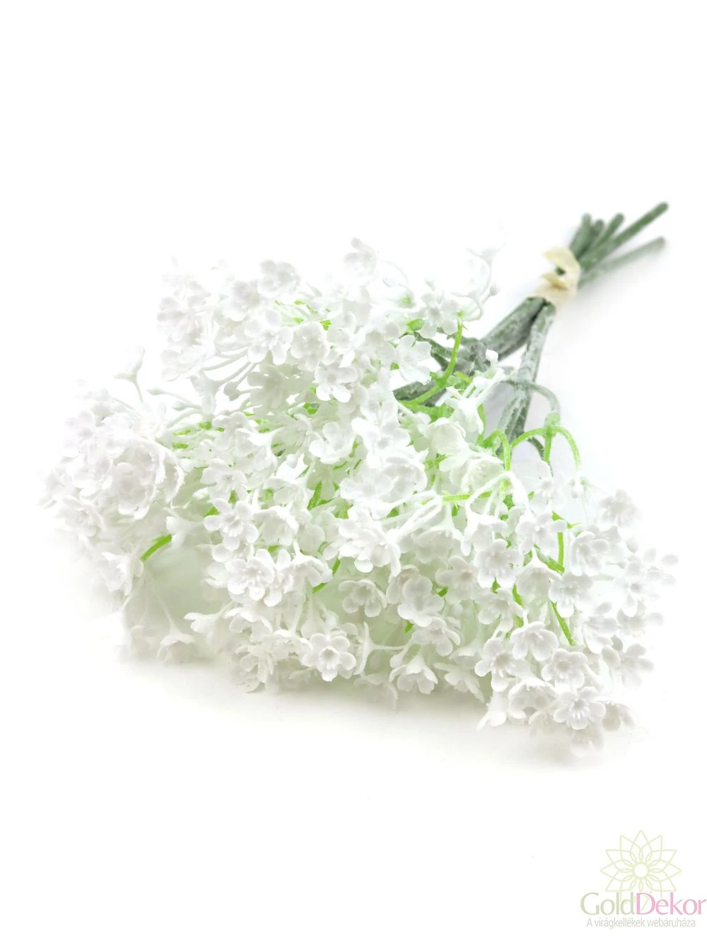 Hamvas Virágos műzöld köteg - Fehér
