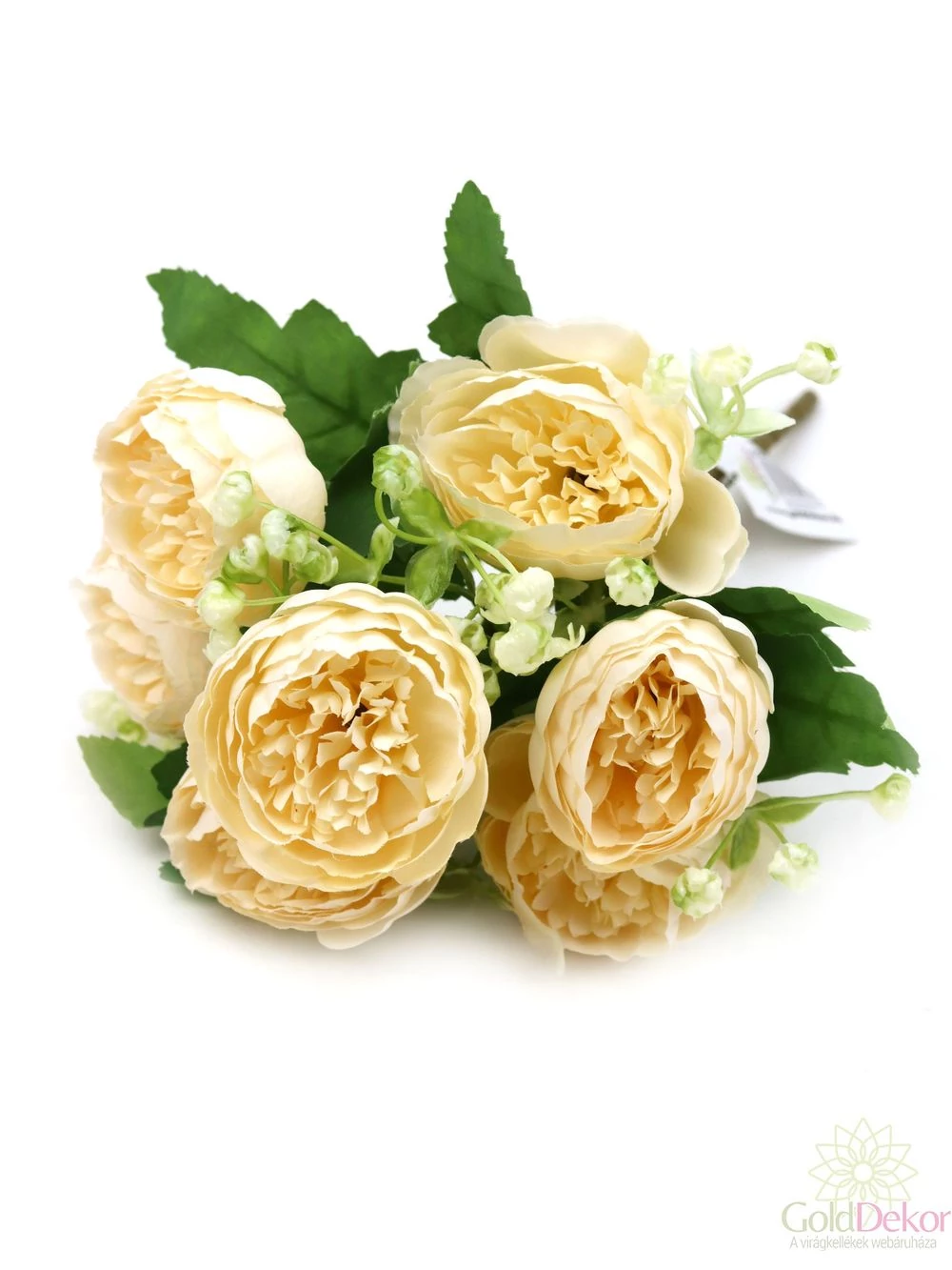 7 fejes peonia csokor rezgővel - Tört fehér