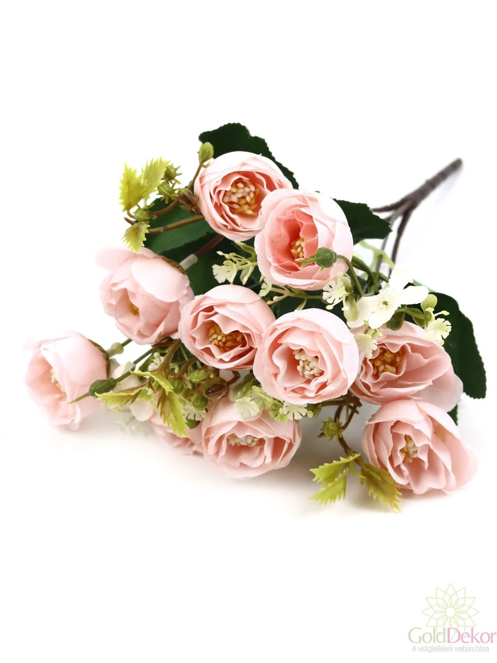 10 fejes kicsi rózsa csokor - Rózsaszín