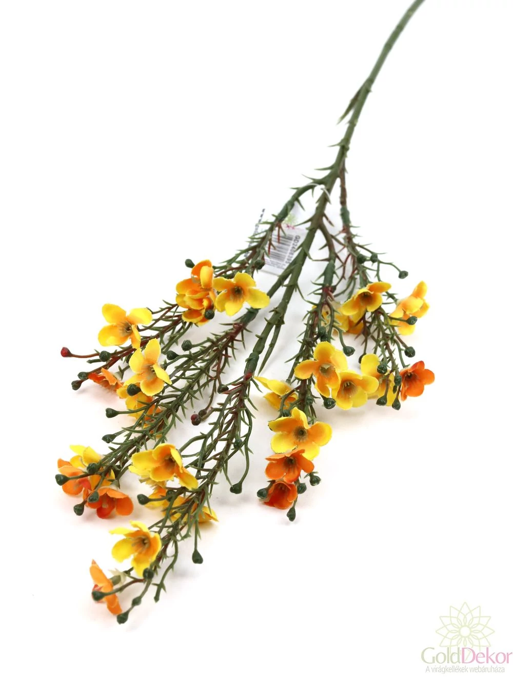 Apró virágos műzöld ág - Narancs